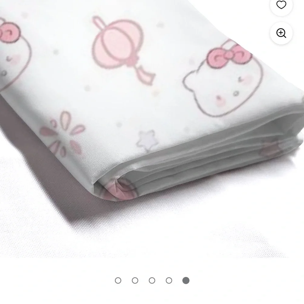 Hello Kitty Adorable Pink and White Shower Curtain